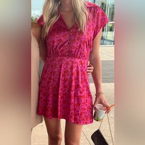 Zara pink / red floral dress